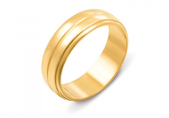 Мужское обручальное кольцо из лимонного золота