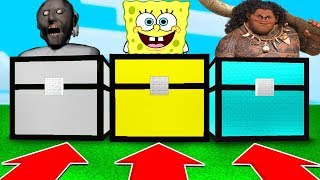 Minecraft PE : DO NOT CHOOSE THE WRONG CHEST! (Granny, Spongebob, Maui, Moana)
