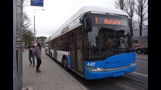 Estonia, Tallinn, ride with trolleybus No 3 from Vabaduse väljak to Koskla