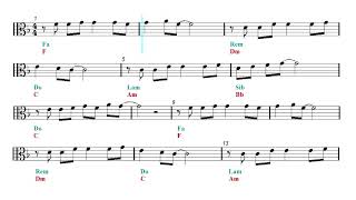 Viola Play Along  - Nenjukkul Peidhidum - Vaaranam Aayiram theme (Sheet music - Guitar chords)