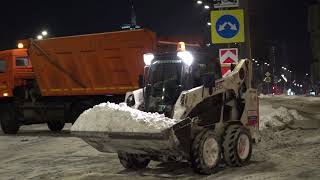 Ночная уборка снега 08 02 2018