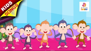 Five Little Monkeys Jumping on the Bed | English Rhymes For Children | Kindergarten Songs