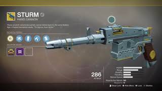 Destiny 2 Obtaing The Sturm Exotic Hand Cannon & Decrypting Legendary Engrams