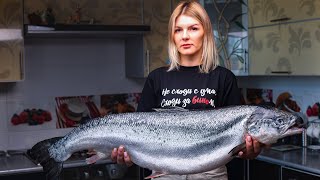 SALMON FISH BAKED IN AN OVEN.