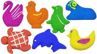 Кинетический Песок Делаем Животных. Учим Названия и Голоса Животных. Учим Цвета Для Детей