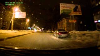 Видеорегистратор-радар-детектор Mystery MRD-815HDVS - ночная съёмка