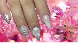 ♥Diseño en estileto en tonos nude y dorados♥