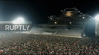 North Korea: Thousands welcome 2022 with firework display in Pyongyang