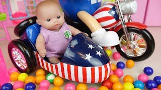Baby doll and candy bike car toys Baby Doli play