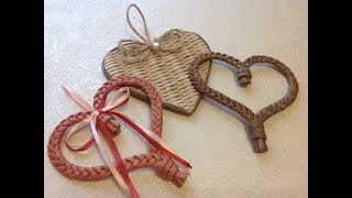 【DIY#40】?Сердечки из косички・Обзор разных сердец・Мастер-Класс с Ниной・Newspaper Weaving Tutorial