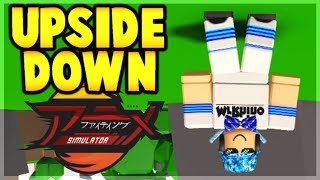 PLAYING ANIME FIGHTING SIMULATOR UPSIDE DOWN! (ROBLOX)