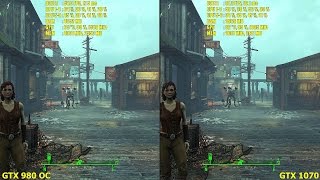 GTX 1070 Stock Vs GTX 980 OC 1500MHz 1440p Fallout 4 Frame Rate Comparison