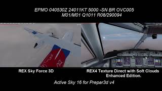 REX Sky Force 3d vs REX4 Texture Direct with Soft Clouds Enhanced