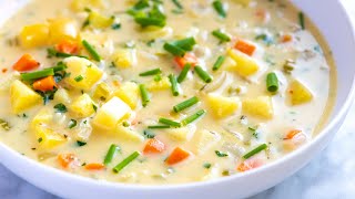Easy Creamy Homemade Potato Soup - How to Make Creamy Potato Soup From Scratch