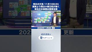 【夜の1分天気】明日11月10日(木)の天気予報 #shorts