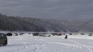 Зимняя рыбалка, Бирюсинский залив, Красноярское водохранилище.