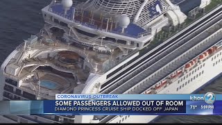 Some passengers are allowed out of the room on Diamond Princess Cruise