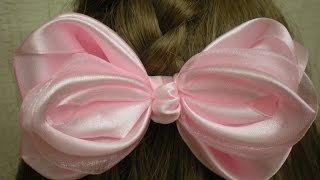 Нежный БАНТ КАНЗАШИ из Лент Своими Руками. /DIY /Kanzashi / Make Hair Bow /Tutorial/