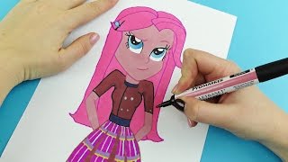 How to Draw Pinkie Pie Equestria Girl in Shadowbolts School Form