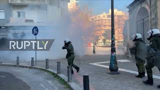 Greece: Petrol bombs fly on Thessaloniki streets as university squat protest turns violent