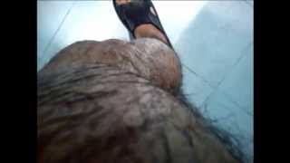 Wet hairy leg
