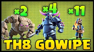 TH8 GoWiPe (Golem + Wizard + Pekka) War Attack Strategy | Part 4 | Clash of Clans