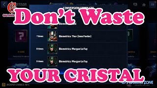 Marvel future fight Morgan le Fay is available ( without cristal )