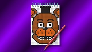 FNAF ПО КЛЕТОЧКАМ РИСУНОК | FREDDY PIXEL ART