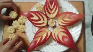 Фруктовая нарезка.Фруктовая нарезка из яблока и банана/Fruit slices of Apple and banana