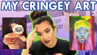 Reacting to my BAD ART *Cringe Warning*
