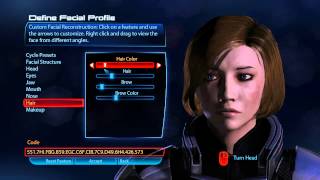 Character Creation for female Shepard in Mass Effect 3