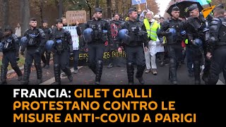 #Francia: Gilet Gialli protestano contro le misure anti-Covid a Parigi