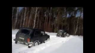 Внедорожники Уаз Патриот & Нива & Mitsubishi на бездорожье,снег
