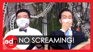 Hilarious! Two Japanese Theme Park Executives Riding Roller Coaster in Complete Silence