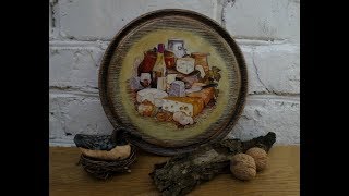 Сырная доска с брашированием- вживление изображения. Мастер-класс.