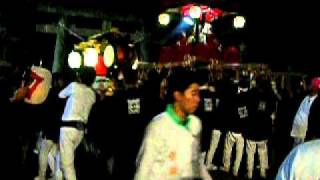 美浜町 和田祭（本祭）宮入　西中組の四つ太鼓、屋台（１）