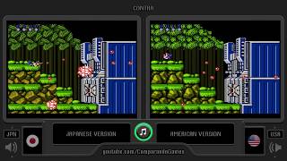 Regional Differences [41] Contra (NES) Side by Side Comparison (Region Comparison)