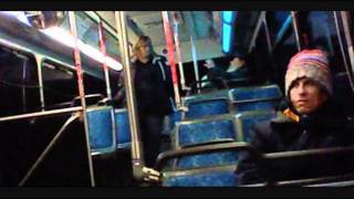 Drunk guy on bus.