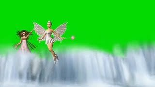 ?ПОЛЯНА ТРАВА ЗАКАТ ВОДОПАД. Футаж. Хромакей. Зелёный экран. Chroma Key. Green Screen.