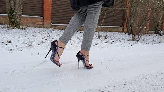 high heels sandals on ice (scene 375)