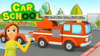NUOVO! Car school | Una nuova sfida per il grande camion dei pompieri | Cartoni animati per bambini