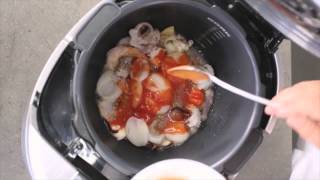 Мультиварка Bork U800. Ассорти из морепродуктов с базиликом