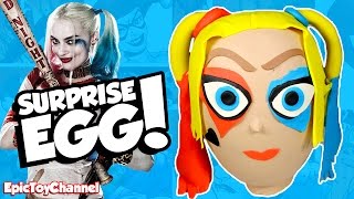 HARLEY QUINN Play-Doh Surprise Egg with Suicide Squad Blind Bags + Joker & Kawaii Cubes Suprise