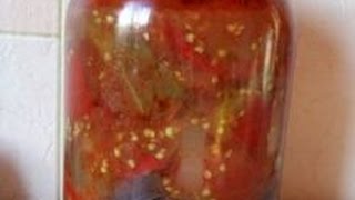Салат на зиму Тройка из баклажанов перца и помидор