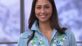 Joan Rivers Denim Shirt with Floral Embroidery on QVC