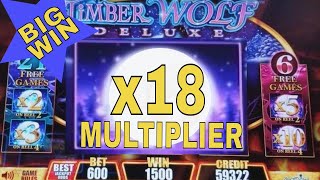 Timber Wolf Deluxe Slot Machine $6 Bet ★ Bonus Win★ 18x MULTILIER ?Super Big Win?  LIVE SLOT PLAY