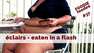 FOODIEfeedee 37 - SSBBW snacking some eclairs on the balcony