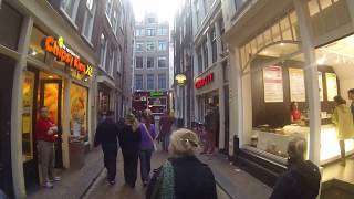 Walking through the Red Light District in Amsterdam