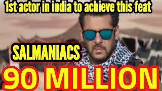 SALMAN KHAN THE FIRST INDIAN ACTOR TO ACHIEVE 90 MILLION FANS ON SOCIAL MEDIA | SALMANIACS