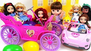 Remi, Solla~ Let's go by the Disney Princess carriage! Party play with Baby Shark - PinkyPopTOY
